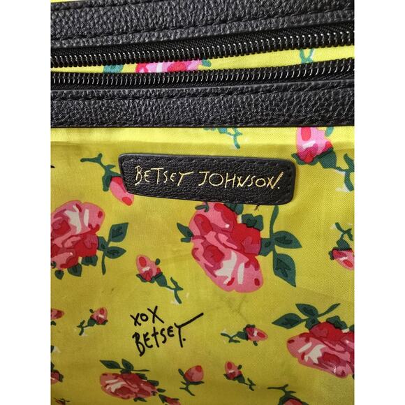 Betsey Johnson Backpack Logo Black Pink Large - Picture 5 of 10